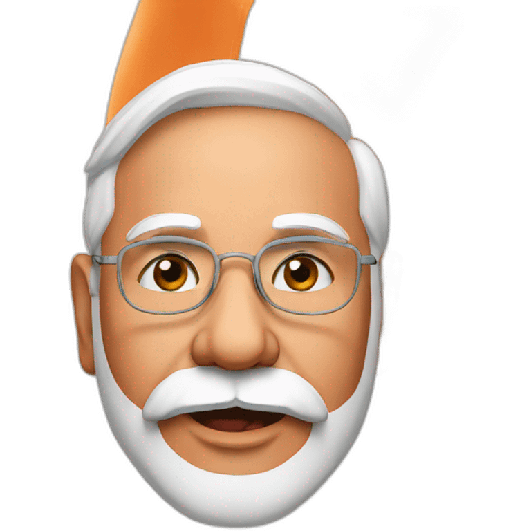 Narendra Modi with Indian flag  emoji