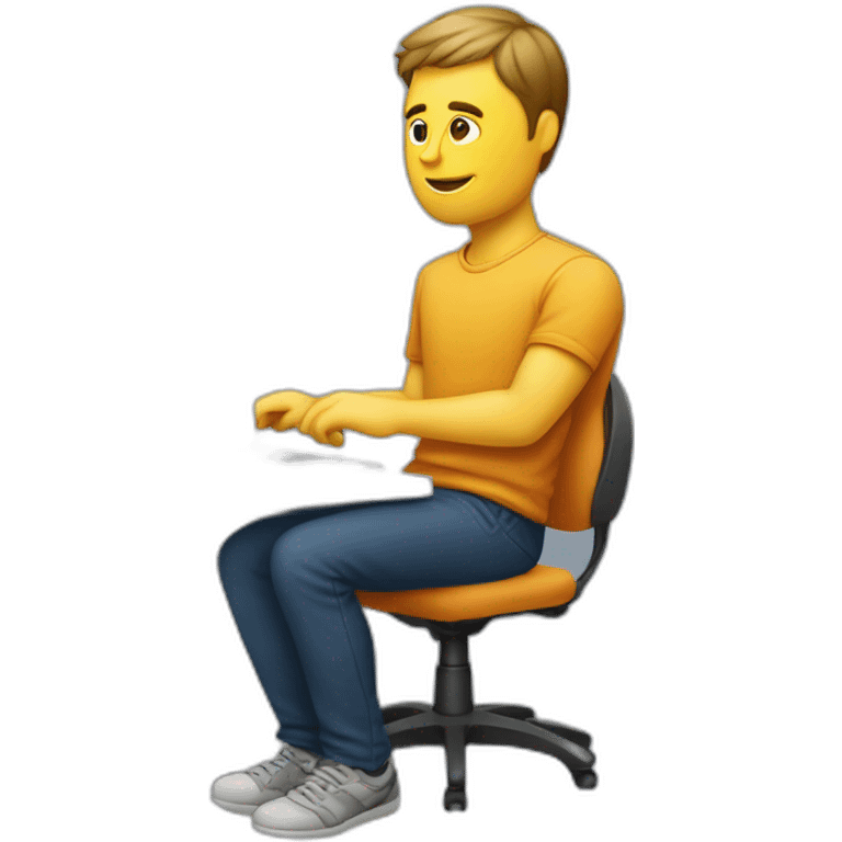 Homme qui joue au pc emoji