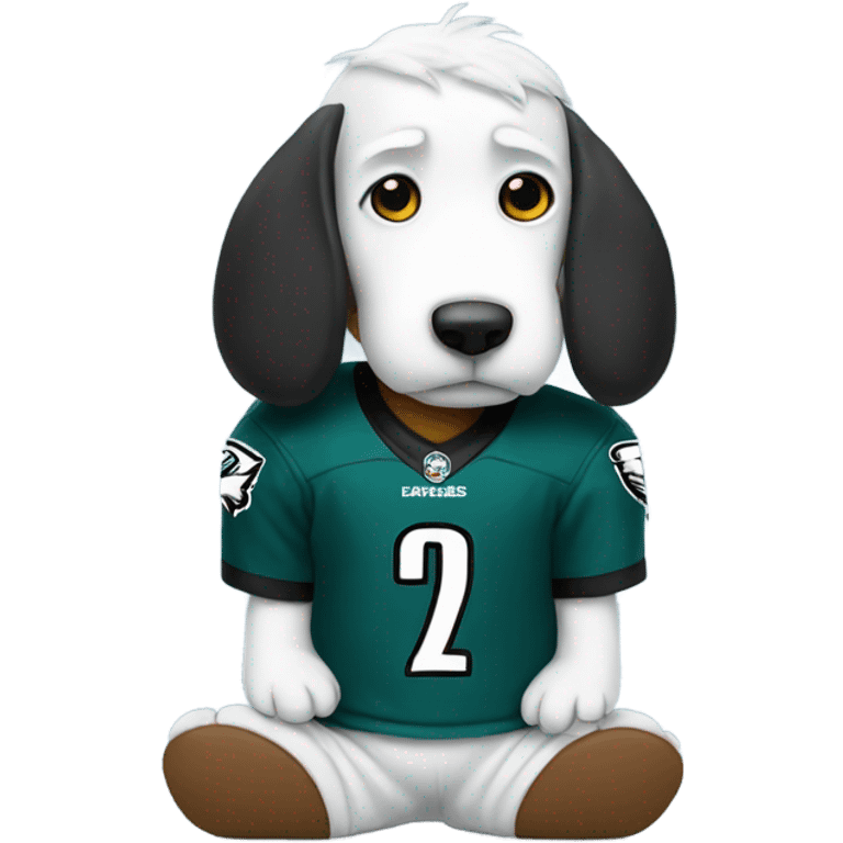 Snoopy wearing eagles jersey  emoji