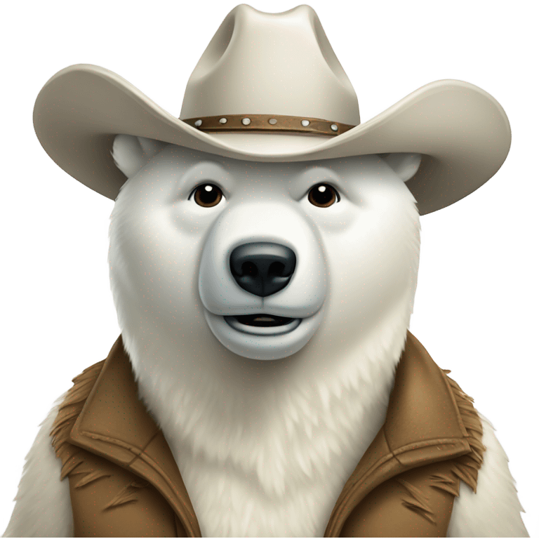 polar bear wearing cowboy hat emoji