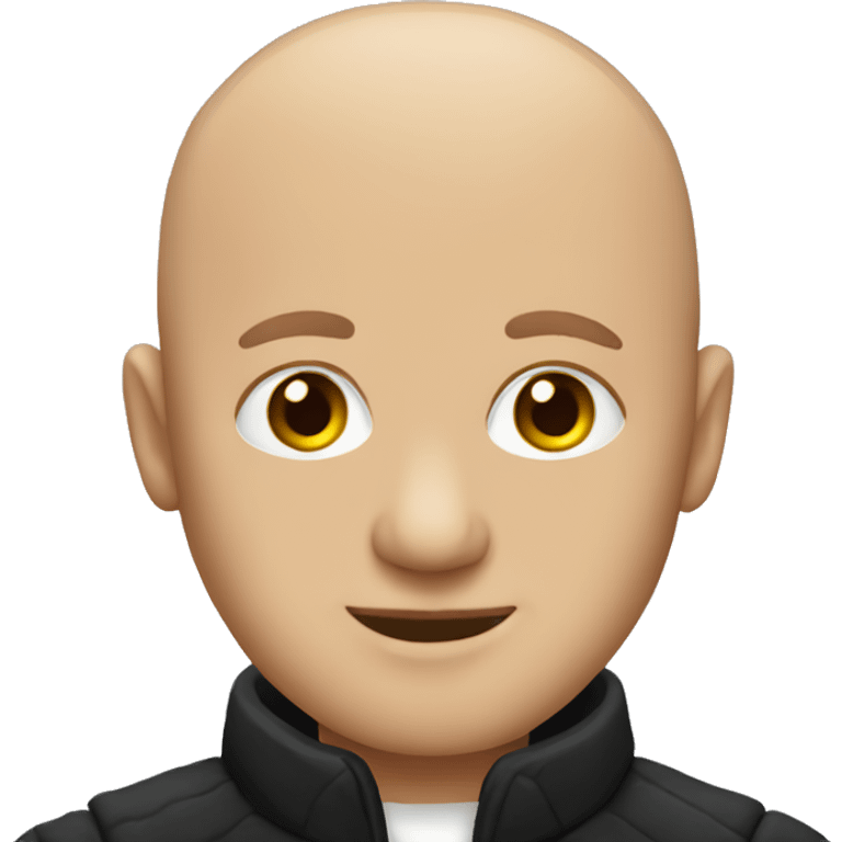 bald man in black jacket emoji