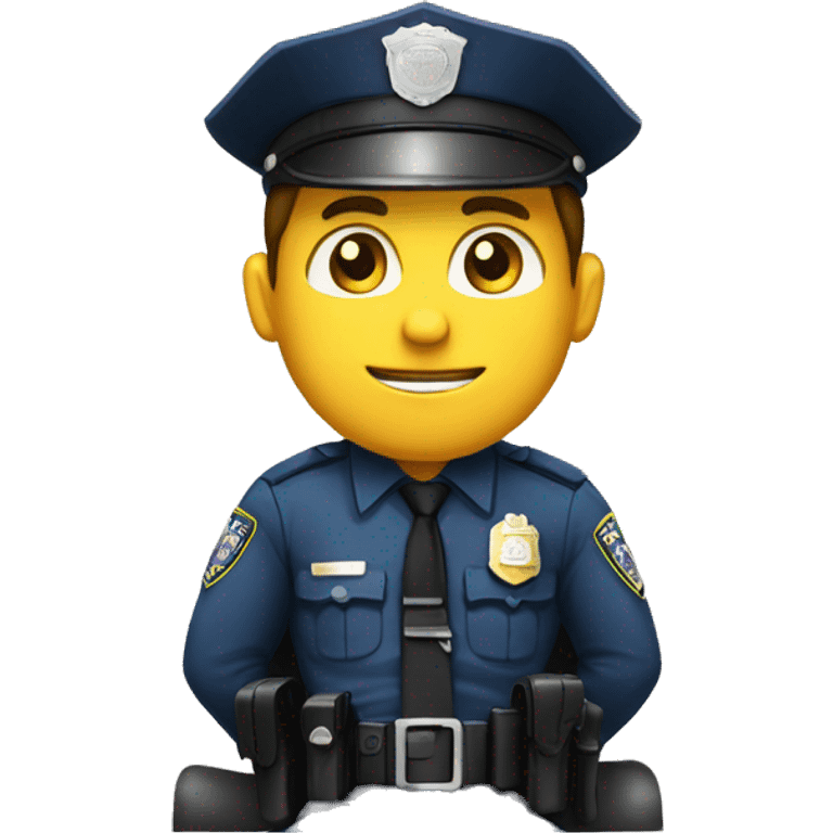 police man sit on office emoji