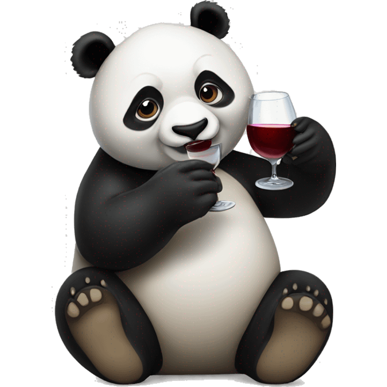 Panda drinking wine emoji