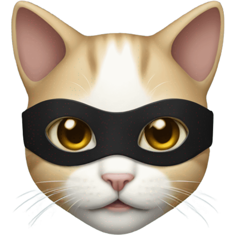 kitten with anonymous mask emoji