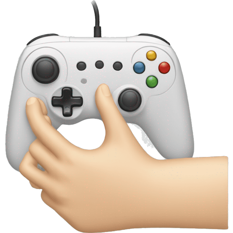 hands in the position of a joystick emoji