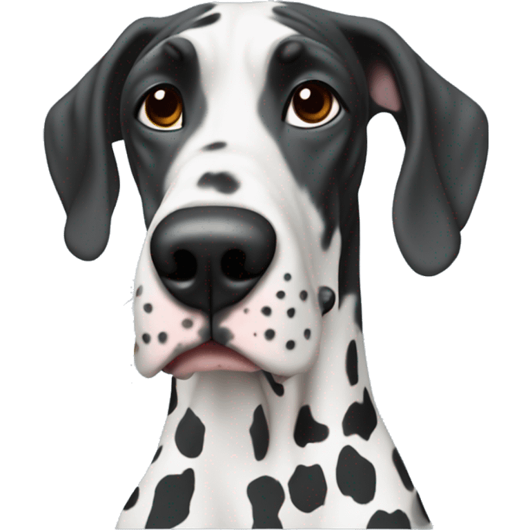 Harlequin Great Dane with laptop emoji