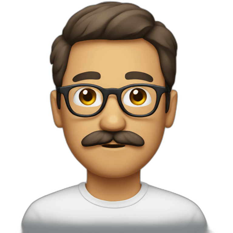 mustache man with glasses emoji