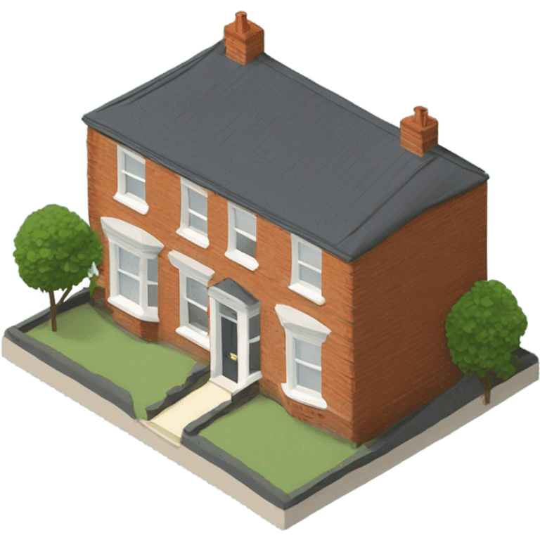 isometric british terraced house emoji