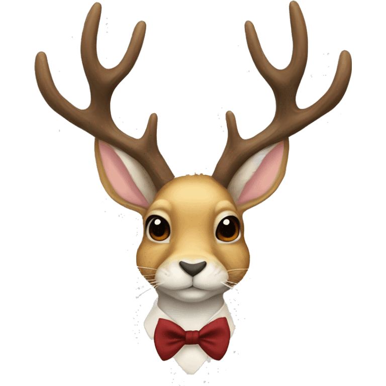 jackalope with long tie bunny ears deer antlers emoji