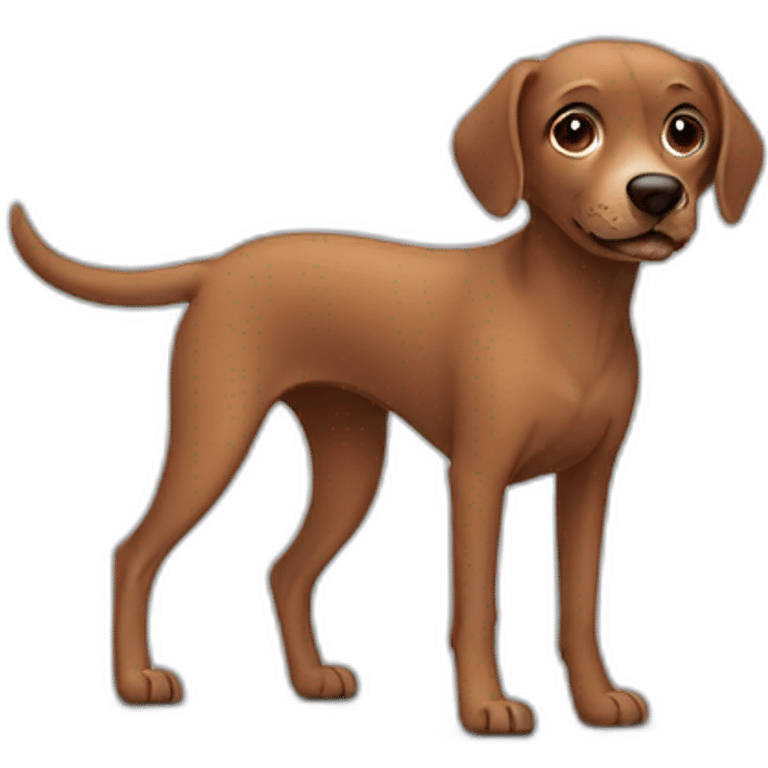 brown dog without hair emoji