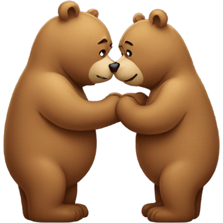 Two bears kissing  emoji