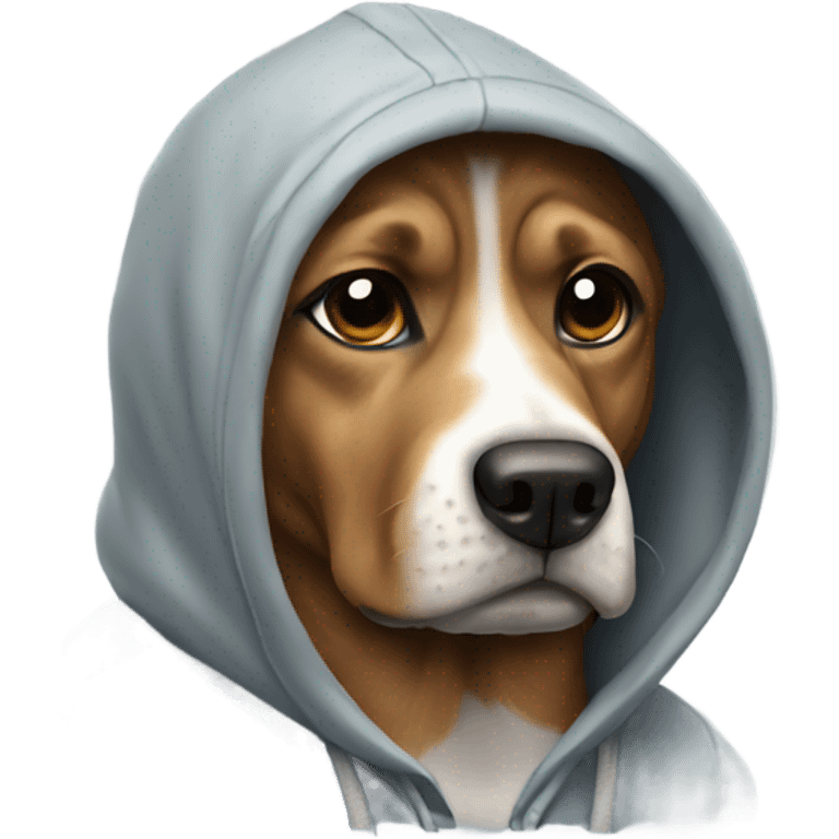 Dog wearing a hoodie emoji