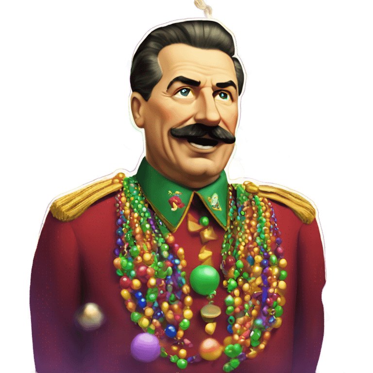 Joseph Stalin throwing out Mardi Gras beads emoji