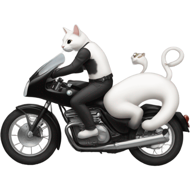 Gatto nero e bianco che ride emoji