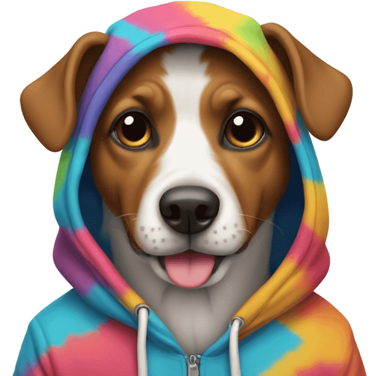 Dog wearing a hoodie emoji