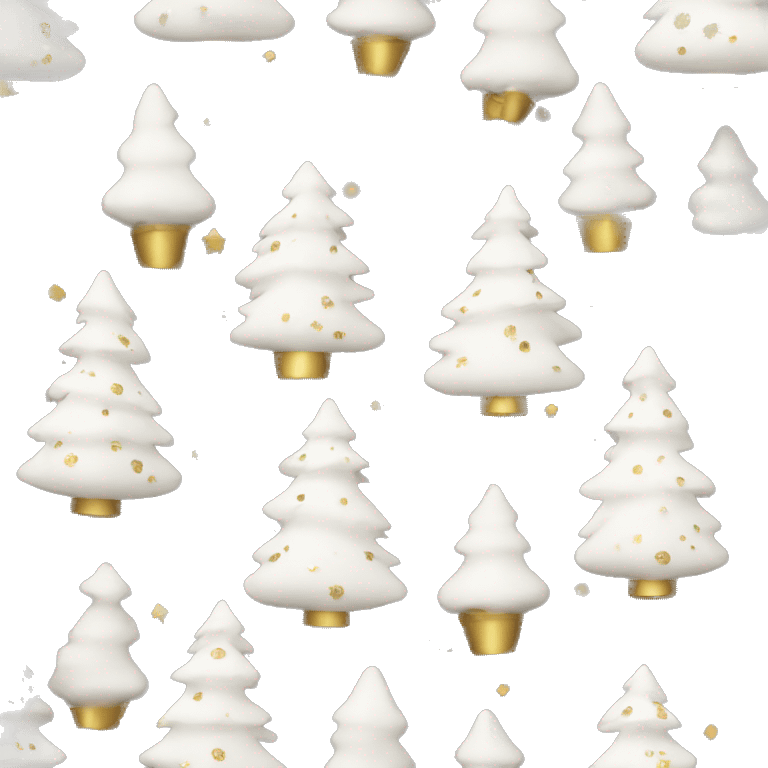 white Christmas tree with white and gold decorations emoji