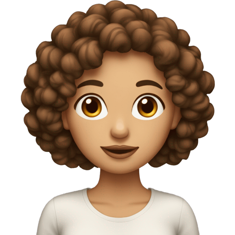 Femme avec des cheveux bouclés brun foncé très long  emoji