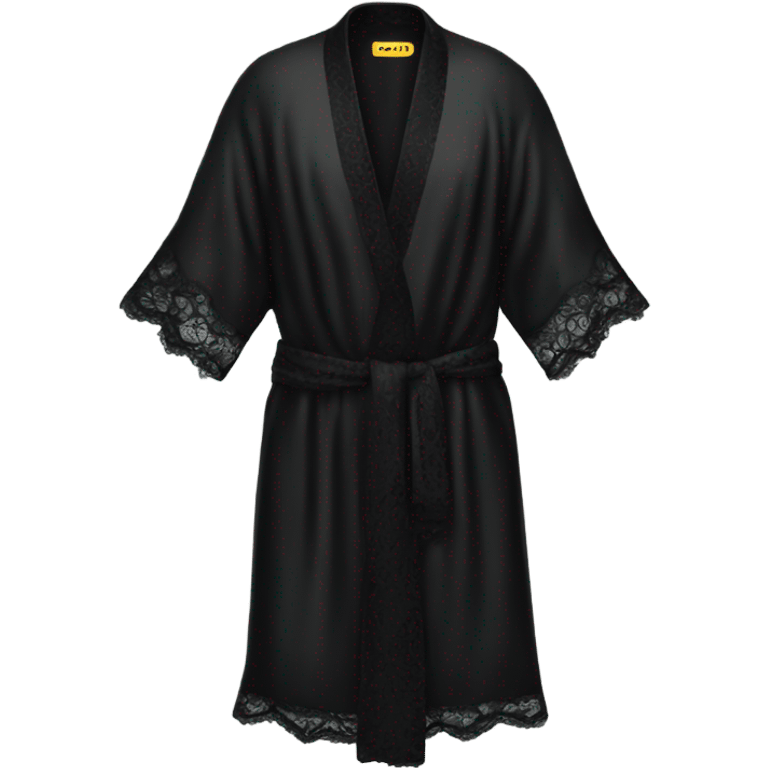 black silk robe with black lace emoji