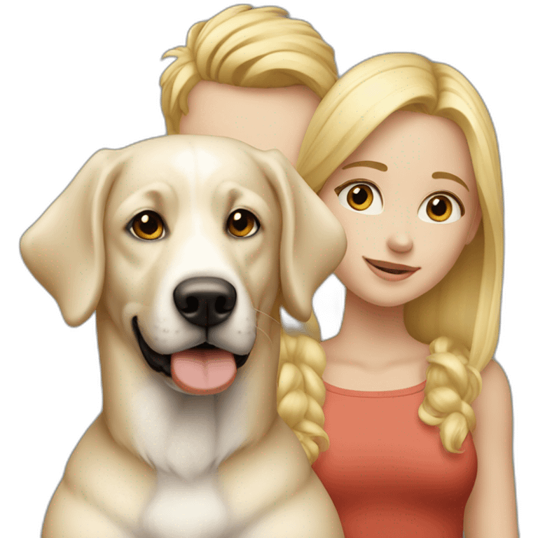 blond-hair-white-boy-and-girl-with-dog emoji