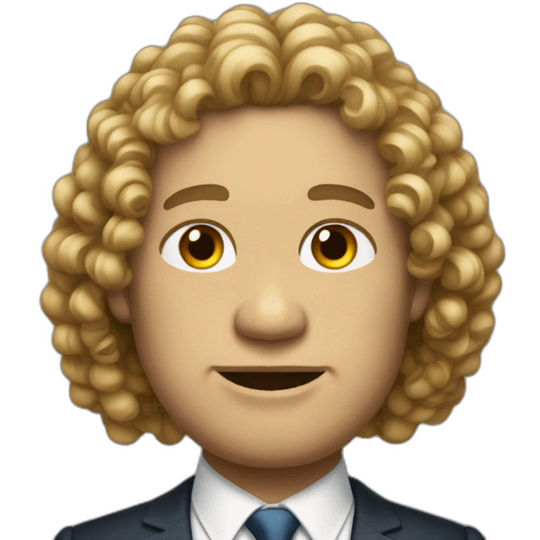 Curly light long hair fat president emoji