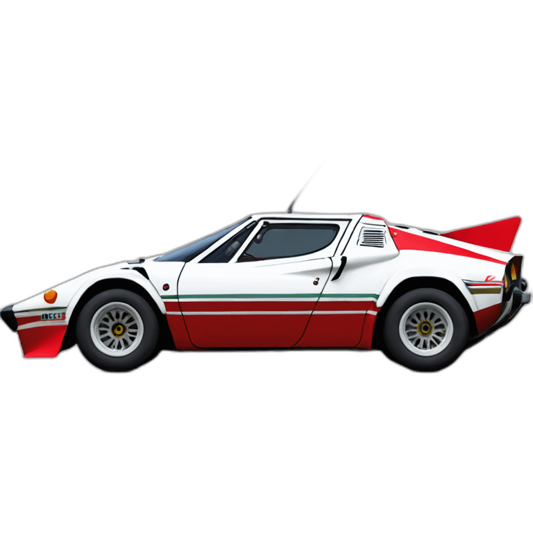 hiperrealist Lancia Stratos versión Rally emoji