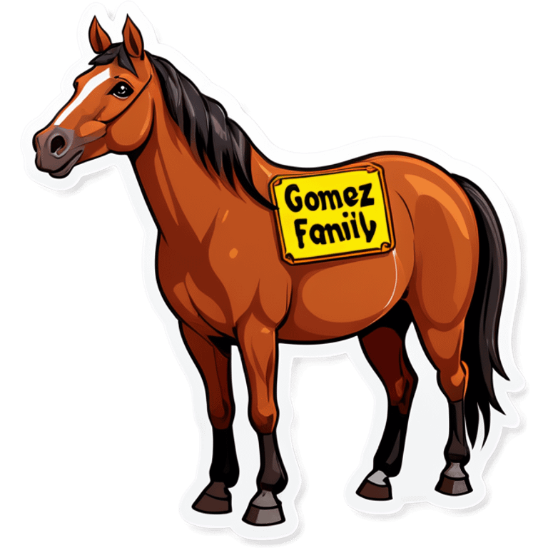 Horse with sign Gomez Family  emoji