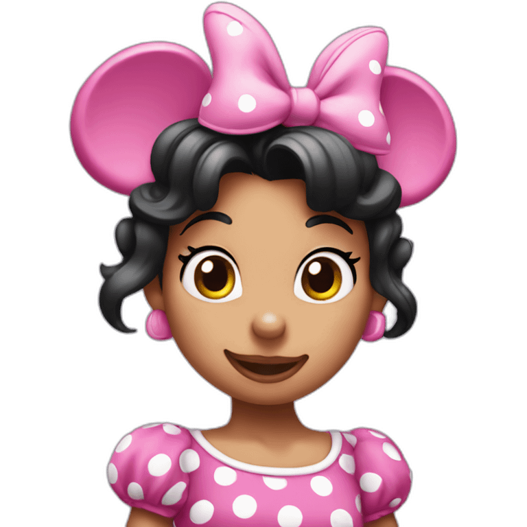 Minnie mouse with a Pink iphone emoji