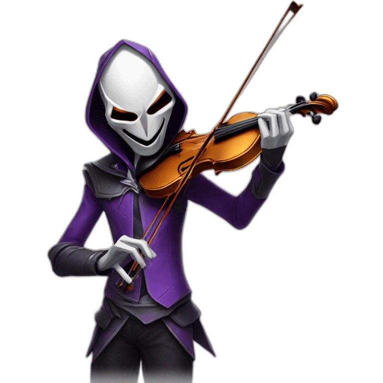 Jhin from league of legend playing the violin emoji