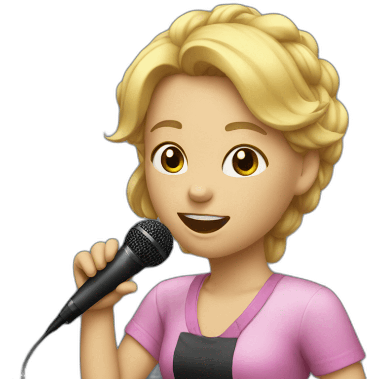 Girl in karaoke emoji