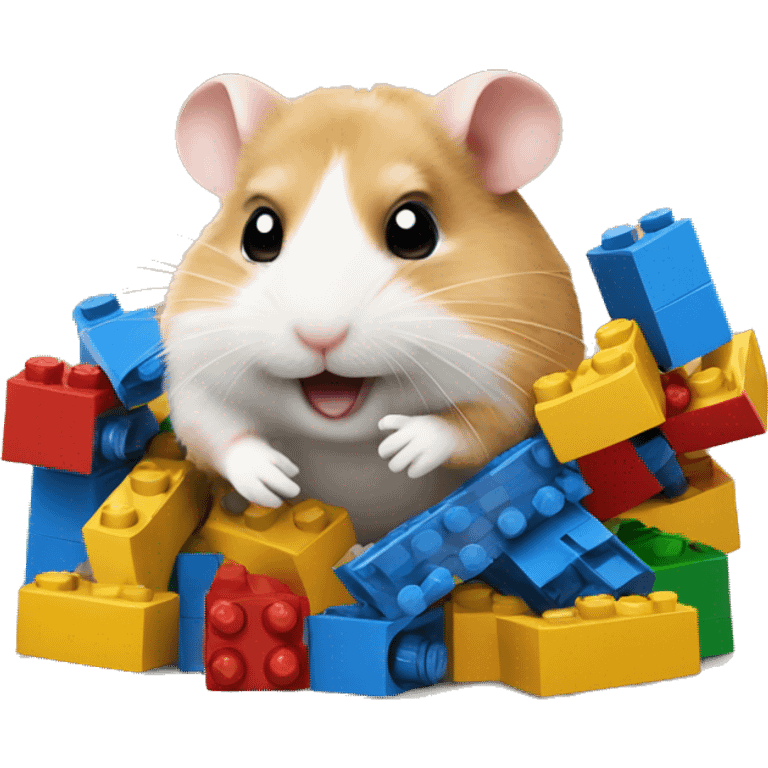 Hamster playing with legos emoji