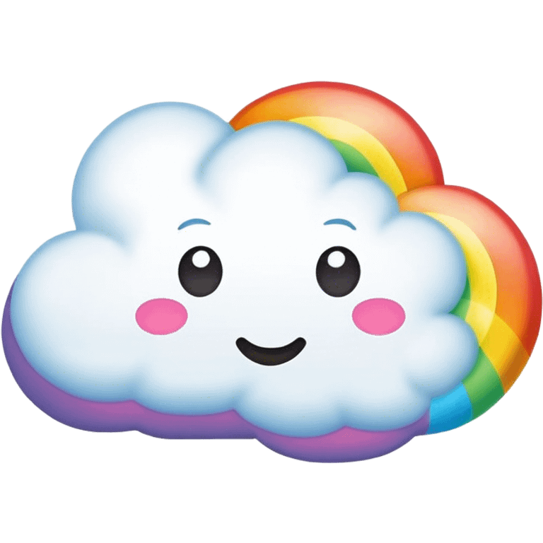 Rainbow heart inside thought bubble/cloud  emoji