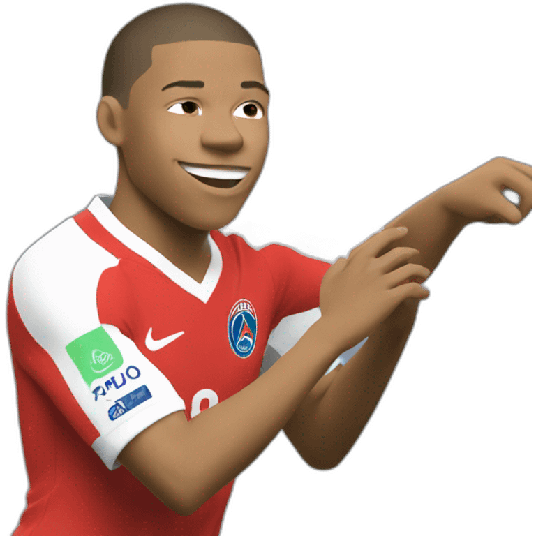 mbappe doing dab emoji