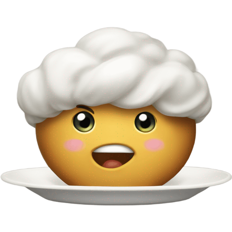 dish with foo emoji