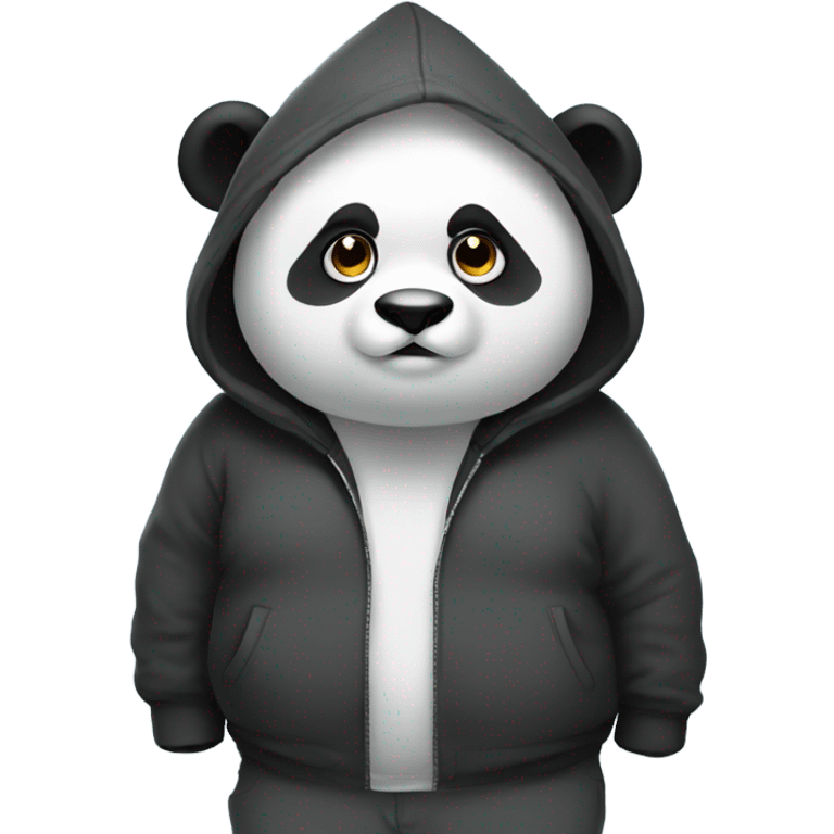 Fat Panda wearing a hoodie and a beanie  emoji