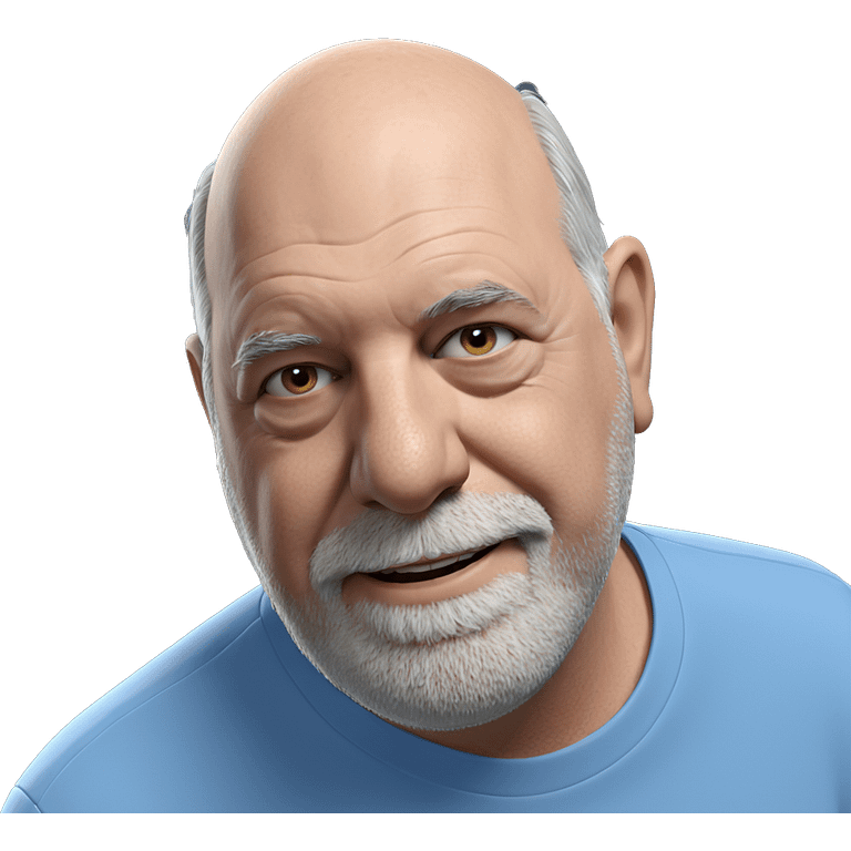 blue shirt old man portrait emoji