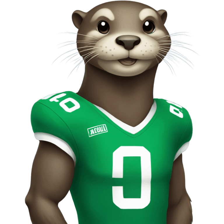 Otter wearing green football jersey  emoji