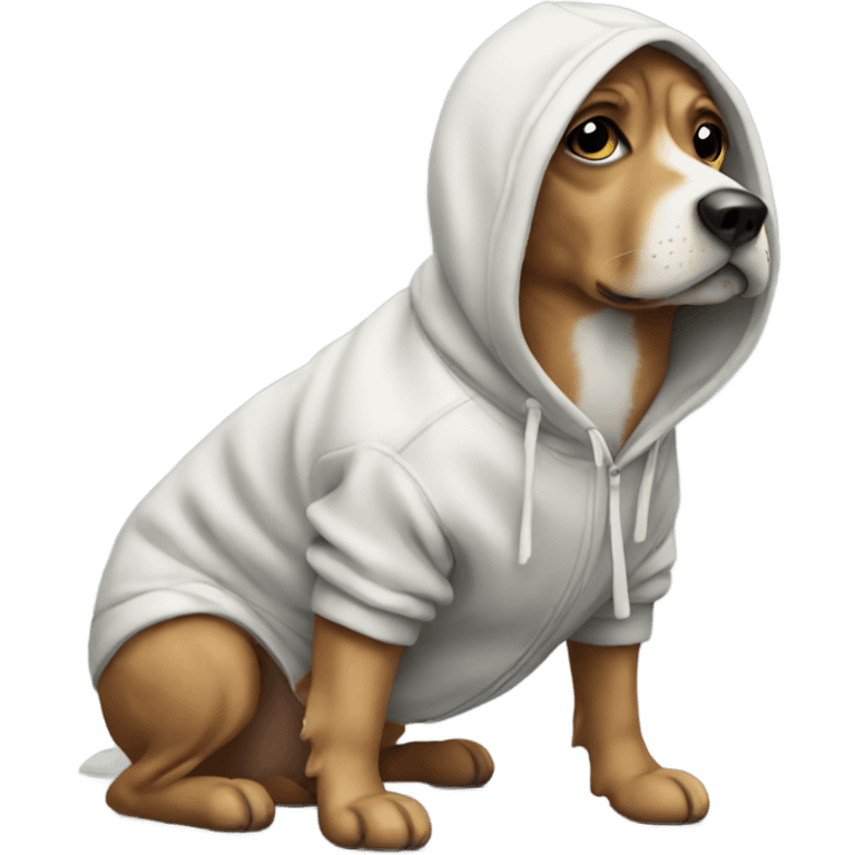 dog wearing a hoodie emoji