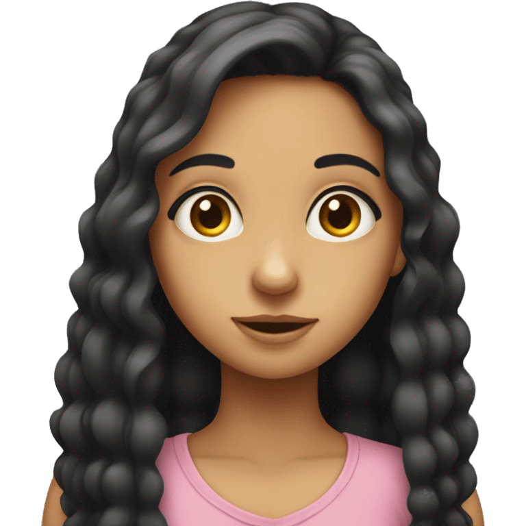 Cute hispanic girl with big eyes and long hair emoji