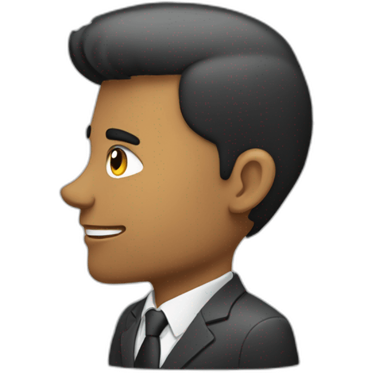 man in suit looking to the left (side view) emoji