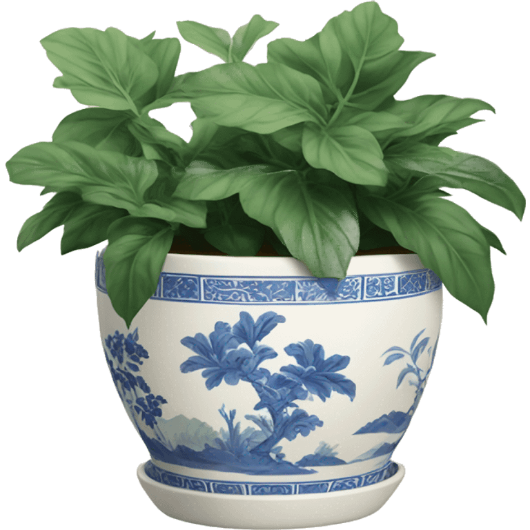 vintage Chinoiserie plant pot emoji