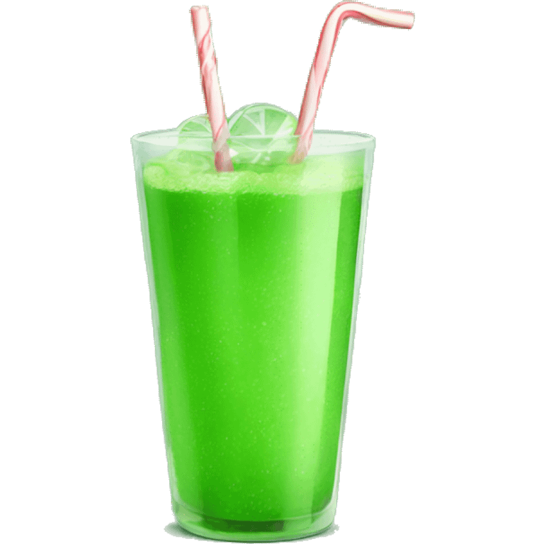 Green drink with candy emoji