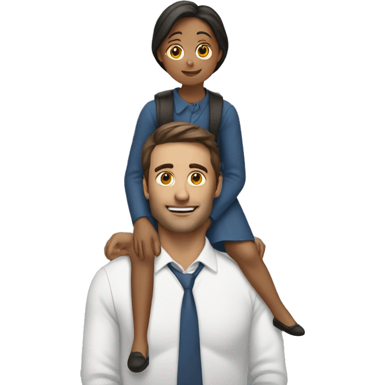 Woman sitting on the shoulders of A man sitting emoji