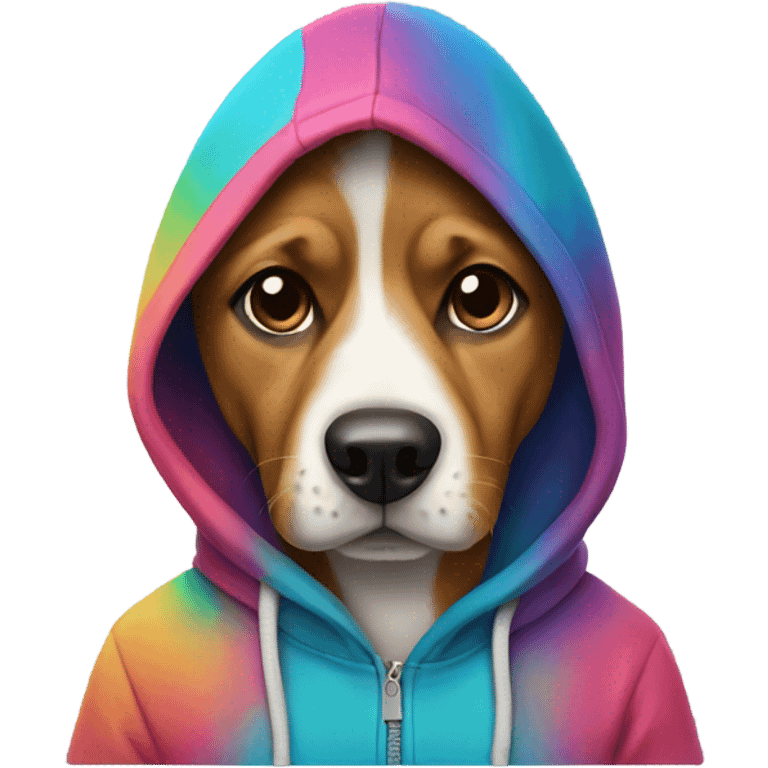 Dog wearing hoodie emoji