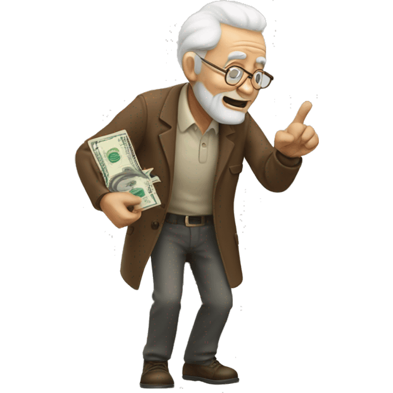 Old Man giving cash  emoji