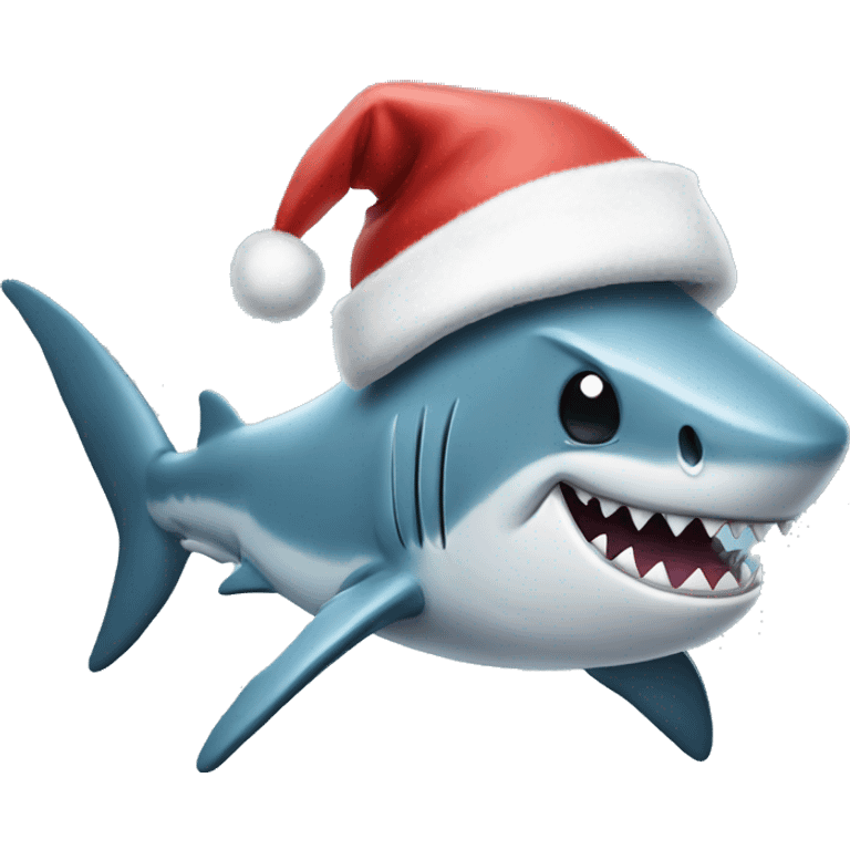 Shark Santa hat emoji