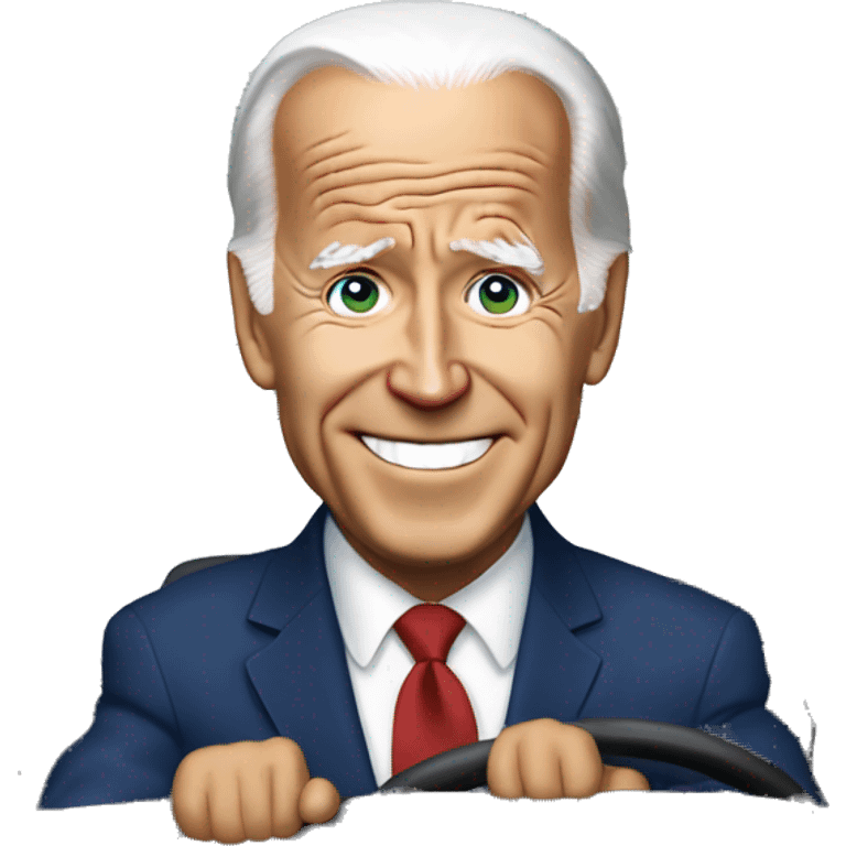 Joe Biden driveing a car emoji