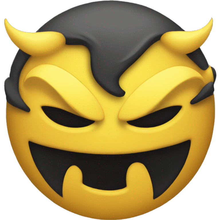 A yellow evil emoji emoji