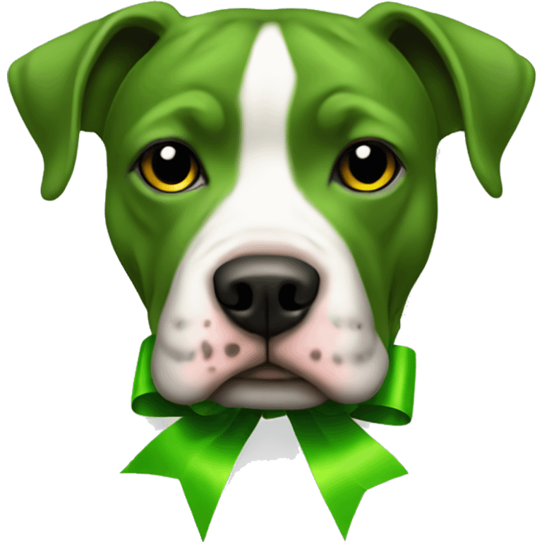 Green ribbon on Pitbull just head no body emoji