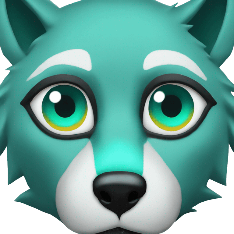 Turquoise wolf eyes emoji