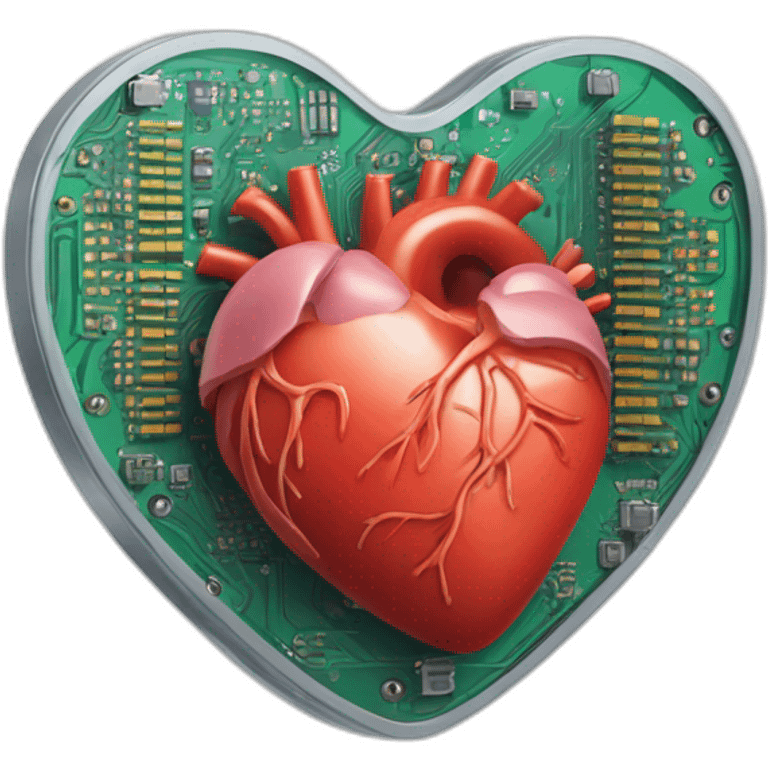 Microchip processors human heart  emoji